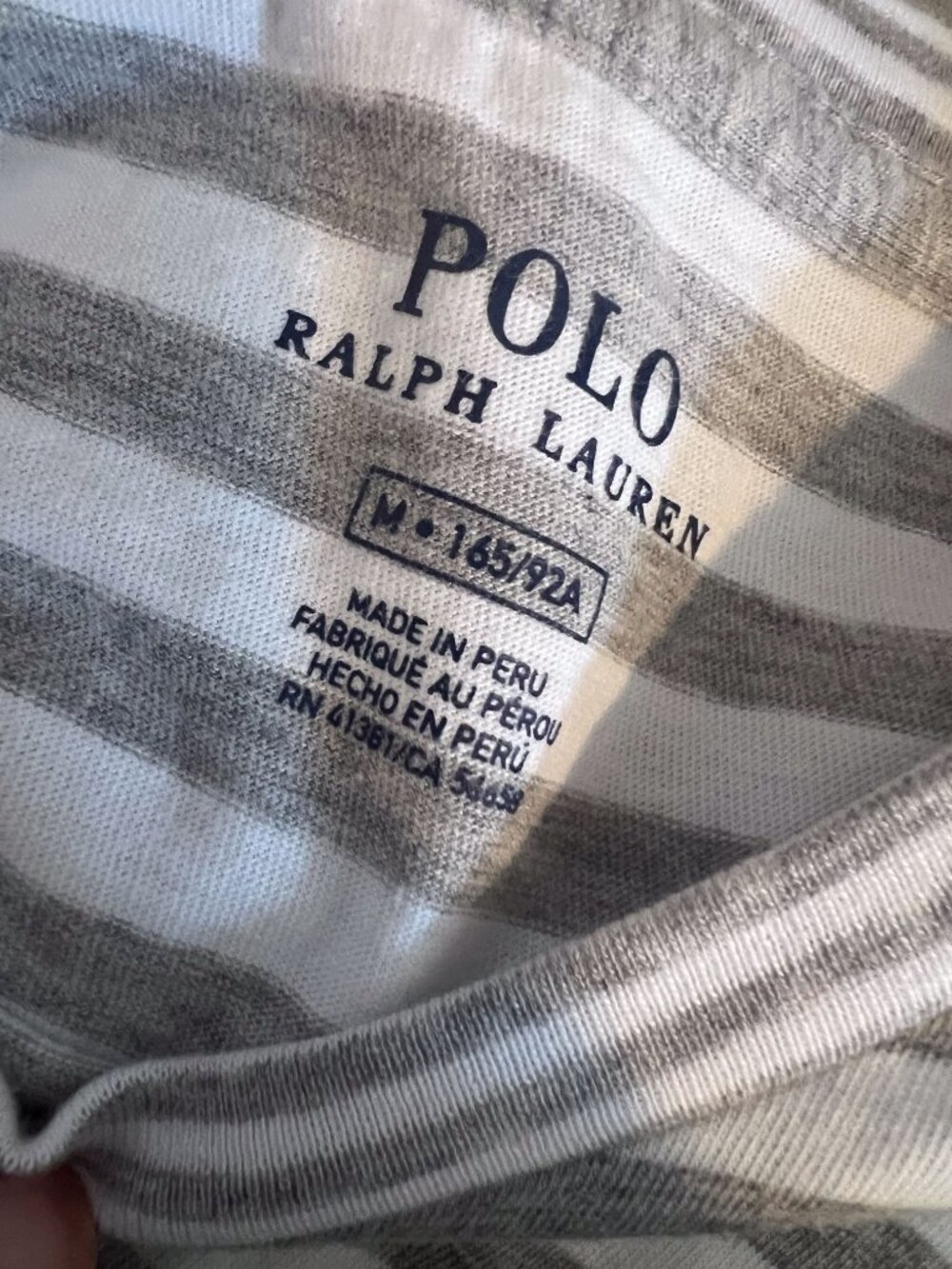 Polo by Ralph Lauren Gray & White Striped Short-Sleeve Crewneck Tee NEW - Picture 6 of 12